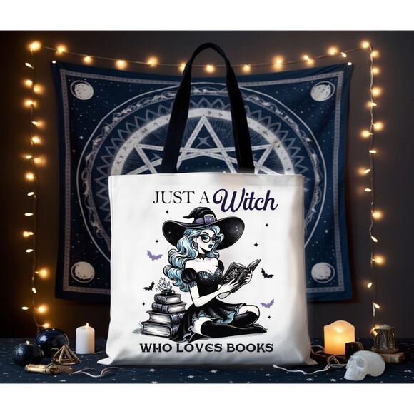 Large Witchy Tote Bag for Readers, Book Lovers, Bibliophiles - Picture 2 of 2